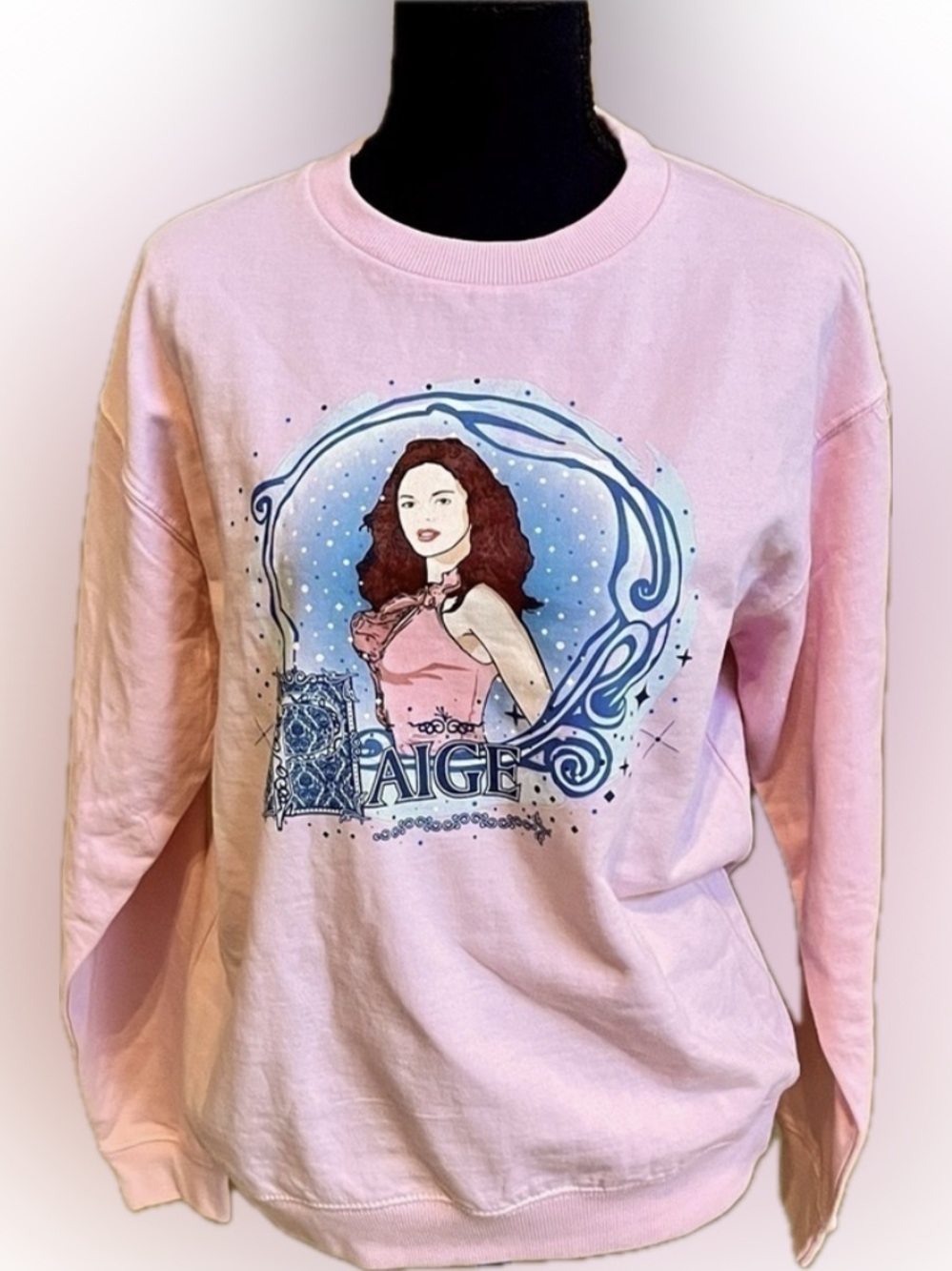 Bioworld Charmed TV Show Graphic Sweatshirt Paige Pink Pullover Sweater Small S